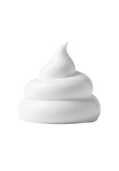 transparent luxurious cosmetic cream swirl with soft, creamy texture and elegant peak, macro shot on seamless plain white studio background. Concept of high-end cosmetic purity