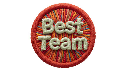 Knitted Embroidery "Best Team" Logo – Cozy Circular Emblem