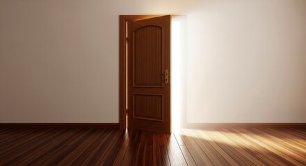 Open door bright light concept interior design architecture