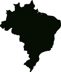 Brazilian map silhouette icon on a white background illustration