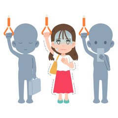 パニック障害の女性　電車