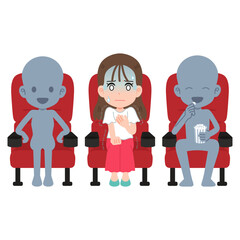 パニック障害の女性　映画館