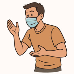 Fototapeta premium Man wearing surgical mask