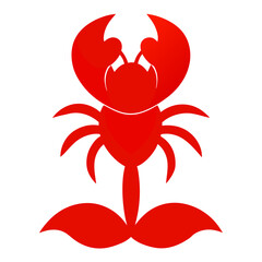 lobster claw flower silhouette on white background