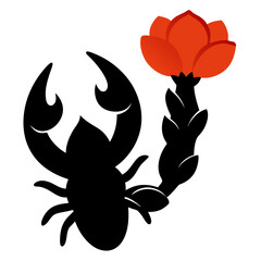 vector illustration of a lobster claw flower