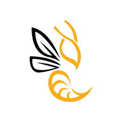 Obraz premium Bee Logo. Bee Logo With Modern and Geometric Design For Brand&nbsp;Identity.