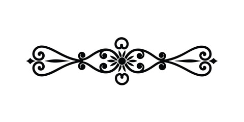 Victorian divider line ornament vector silhouette 