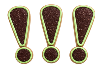 Hand-Drawn Doodle of Three Exclamation Marks, Isolated