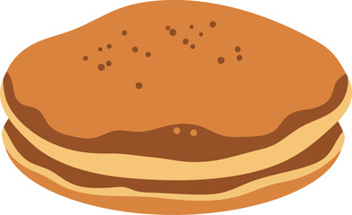 Fluffy stack of golden pancakes sweet breakfast treat vector