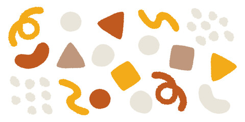 秋色カラーの抽象模様のアイコンセット