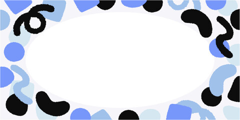抽象的な図形のかわいいフレーム素材イラスト