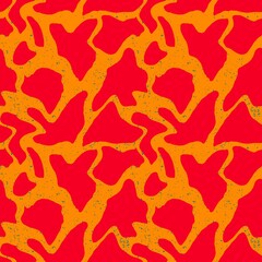 Vibrant Retro Seamless Pattern | Bold Red and Orange Abstract Texture for Digital Prints and Fabric