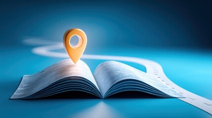 Book with a pin stuck to it representing knowledge and education in the context of economic roadmap strategies