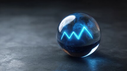 Futuristic blue glowing sphere representing advanced ai forex prediction technologies for global financial forecasting