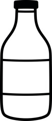Minimalist glass bottle outline for beverage design and branding vector