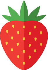Fresh strawberry icon flat design summer fruit healthy food illustration vector