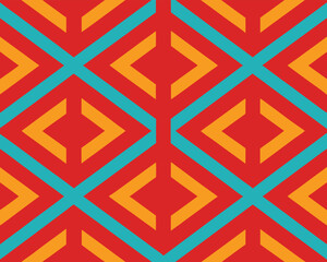 Geometric Pattern With Diamond Shapes And Lines Colorful Design Abstract