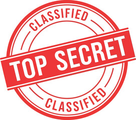 Top secret classified stamp red circular official document seal vintage grunge vector