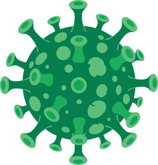 Green coronavirus cell realistic medical illustration virus icon vector