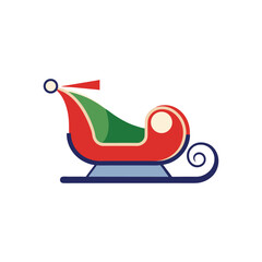 Christmas Sleigh Icon | Flat Holiday Symbol with Santa’s Sleigh