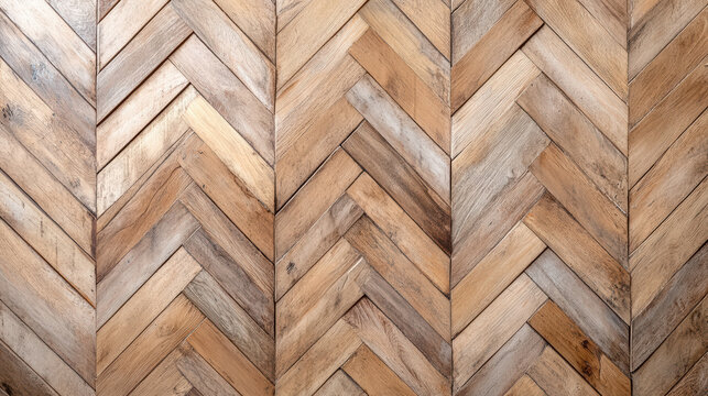 Wooden parquet floor texture in warm interior design style, showcasing herringbone pattern
