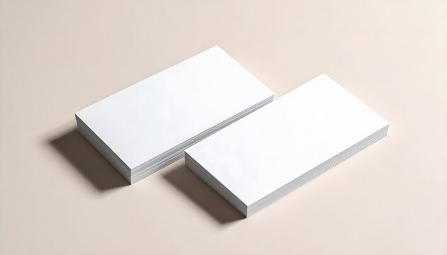 Two blank business cards on a pastel background