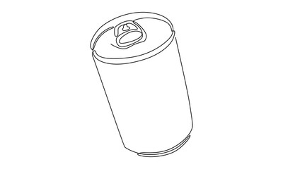 continuous line art of aluminum can illustration