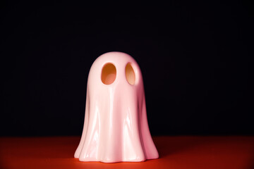 Halloween banner with ghost and copy space