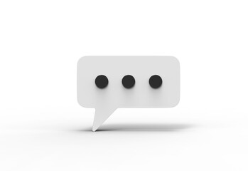 message front view with shadow 3d render