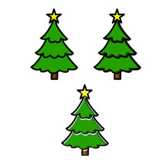 Obraz premium Layered Pine Trees With Center Star
