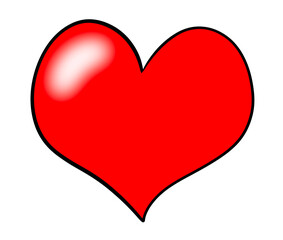 A vibrant red heart symbolizes love and passion against a on transparent background