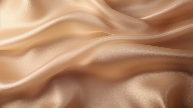 Champagne Gold Almond Beige Satin Silk Smooth Texture Subtle Pattern Soft Smooth Wrinkled Fabric Cloth Beautiful Gradient Shades Illustration Template Background Copy Space Theme Collection 16:9