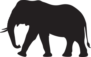 Elephant silhouette, Asian elephant, African elephant in silhouette