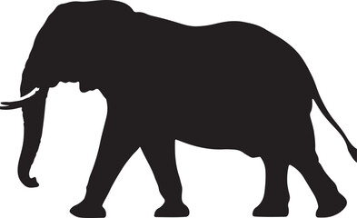 Elephant silhouette, Asian elephant, African elephant in silhouette