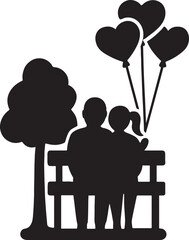 Romantic couple in park holding balloons, enjoying love, fun, and joyful outdoor moments together.