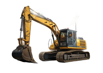 backhoe on a isolated transparent background	