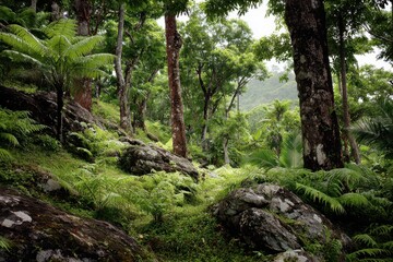 Fiji Forest. Exotic Greenery in the Mountains of Viti Levu, Oceania