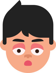 Sad Boy Face Vector Icon