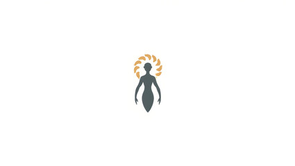Alpha wave A minimalist vector of a spa logo with a stylized human silhouette and alpha wave rings as the halo, the design isolated on a white background(3)