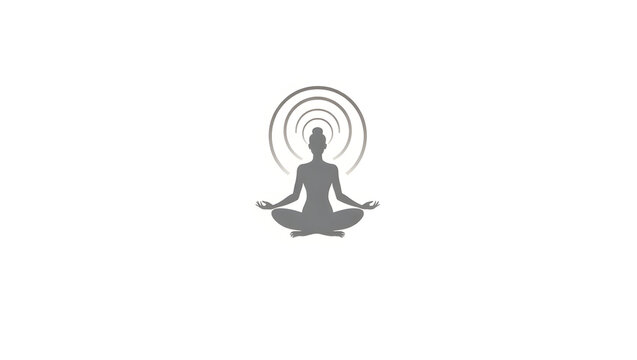 Alpha wave A minimalist vector of a spa logo with a stylized human silhouette and alpha wave rings as the halo, the design isolated on a white background(4)