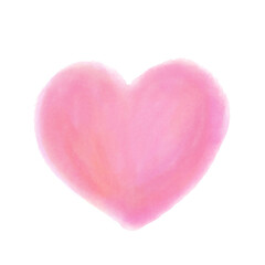 A soft illustration of a pink heart painted in watercolor