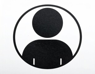 Simple black outline of a person within a circle on a white background