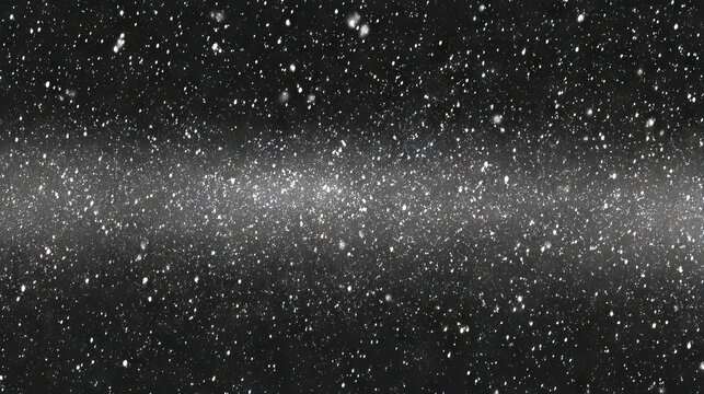 Falling snow overlay on black background isolated snowflake particles abstract winter texture for photo editing blend and screen layer effects for posters banners social media and creative projects
