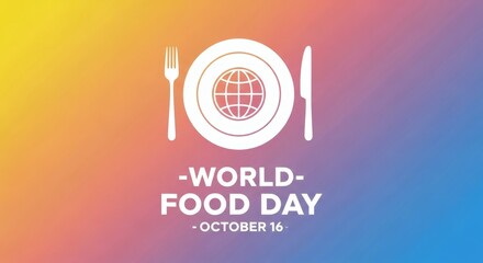 World food day concept with globe on plate and cutlery