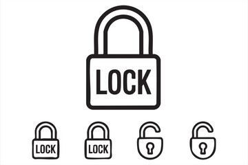 Padlock and Unlock Icon Set for Security and Privacy Protection