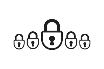 Vector Padlock Icons for Internet Privacy and Password Protection
