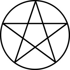 Witches symbol of protection and magic in forest with pentagram circle design