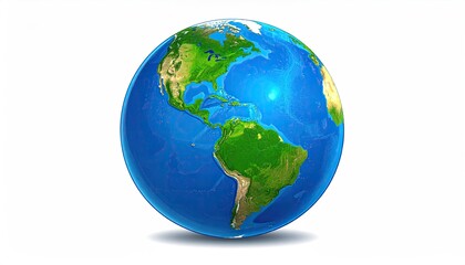 A 3D rendering of Earth showing the Americas, bathed in sunlight