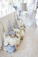 wedding bouquet by the table
