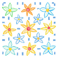 Fototapeta premium Starfish Flowers Beach Pattern
